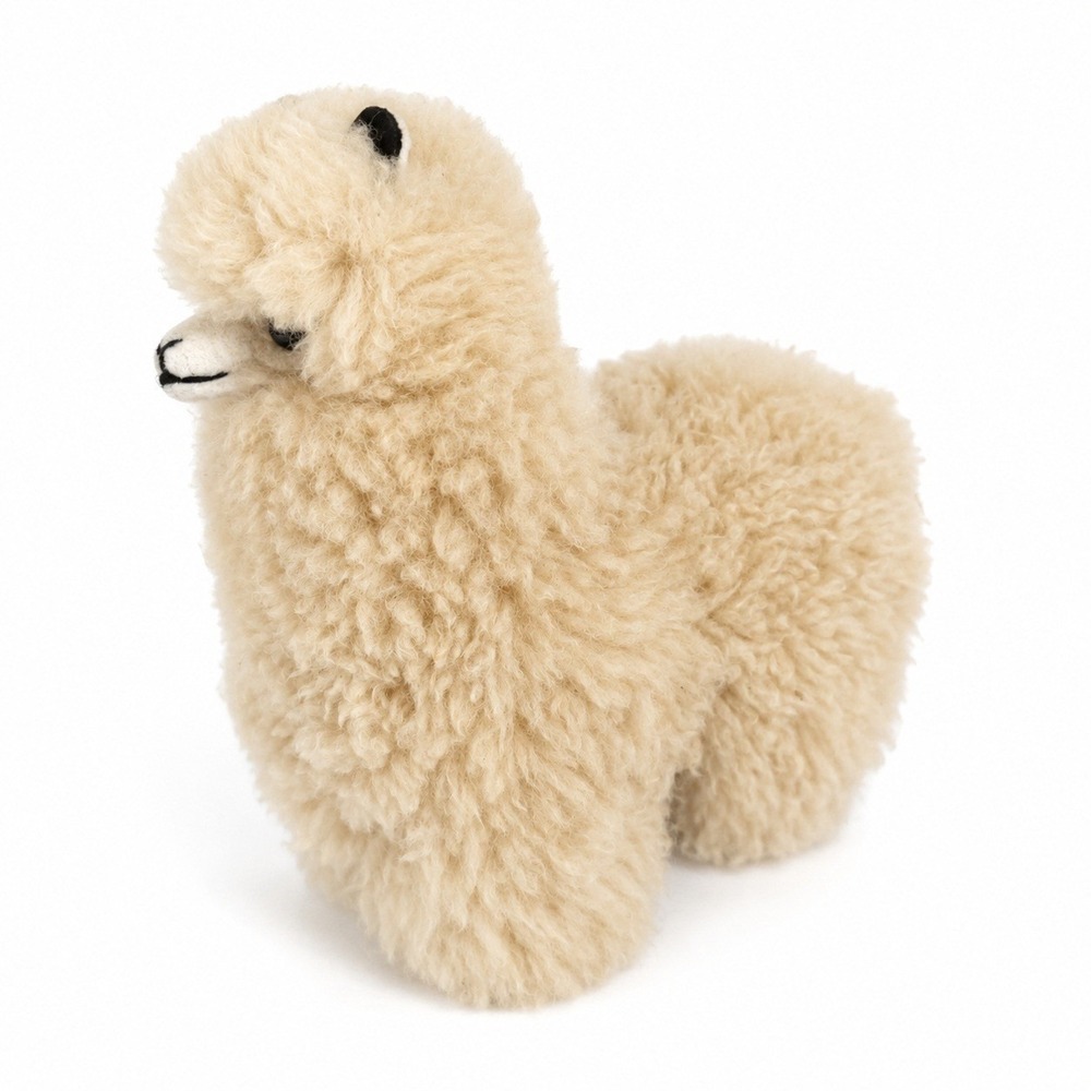 Overland Alpaca Plush Handcrafted Baby Alpaca Fur Cream Soft Stuffed Animal